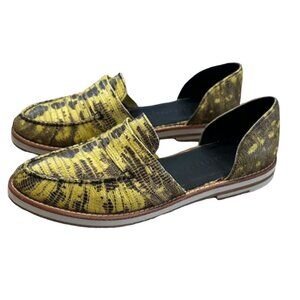 Freda Salvador Loafers Women's Size 8.5M Yellow & Black Leather Slip-On